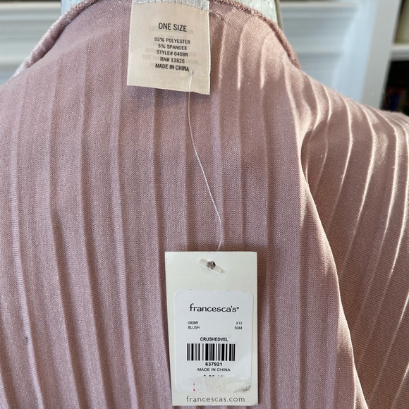 NWT Francesca OS pink velvet drape shawl vest open front kimono - Picture 9 of 9